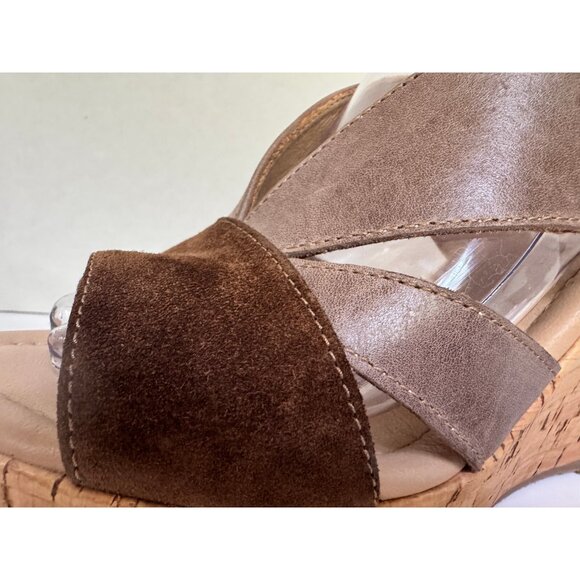 Cordani Womens Suede Leather Randie Platform Cork Wedge Sandals Size 7.5 Italian - Picture 10 of 16